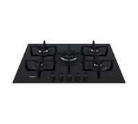 Whirlpool GOA7523NB1 Table de Cuisson 75 CM 5 Feux Grilles Fonte Verre Noir