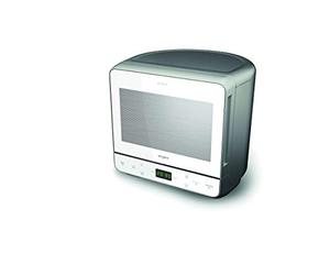 Whirlpool Max 39 WSL - Four à micro-ondes et grill, 13 litres, argenté, avec cuit-vapeur, grille haute, assiette avec poignée amovible pour fonction Crisp, silencieux (0 décibel), en acier, blanc