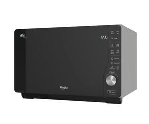 Whirlpool MWF 427 SL Four à micro-ondes Extra Space + Grill, 25 litres, argent, avec steamer, grille haute et plate Crisp + poignée, 800 + 1000 W