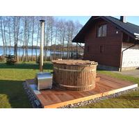 Whirlpool Tonneau de bain Cuve en bois Four externe Jardin Tonneau Bain Bois thermique