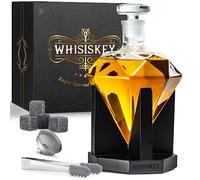 WHISISKEY Carafe Whisky - Carafe à Whisky - 700ML - Coffret Cadeau Homme - Coffret Whisky Luxueux - Idee Noel - Decanter avec 4 Pierre a Whisky, Whiskey Accessories