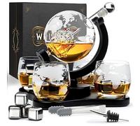 WHISISKEY Carafe Whisky - Carafe à Whisky - 900ML - Coffret Cadeau Homme - Coffret Whisky Luxueux - Idee Noel - Decanter avec 4 Verre à Whisky, 4 Pierre a Whisky, Whiskey Accessories