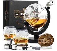 WHISISKEY Carafe Whisky - Carafe à Whisky - 900ML - Coffret Cadeau Homme - Coffret Whisky Luxueux - Idee Noel - Decanter avec 2 Verre à Whisky, 4 Pierre a Whisky, Whiskey Accessories