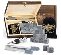 WHISISKEY Pierre a Whisky - 12x Pierre a Whiskey - Coffret Whisky Cadeau Homme Anniversaire Original - Cadeau pour Son Copain - Idee Noel Papa - Boite Rangement - Glacon Reutilisable