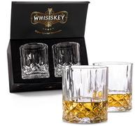 Whisiskey Set de Verre a Whisky - Coffret Whisky Cadeau Homme - Verre à Whisky & Rhum - 2 Verres à Whisky x 310ML, Whiskey Accessories