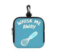 Whisk Me Away Petite pochette de rangement étanche en néoprène avec fermeture éclair pour écouteurs, porte-clés
