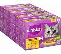 Whiskas 1 + Nourriture pour Chat au Choix en gelée, 12 x 85 g (4 Paquets) - Nourriture Humide de qualité supérieure pour Chats Adultes en 48 sachets portions