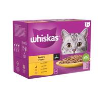 Whiskas 1+ Poultry Feasts Adult Wet Cat Food Pouches in Gravy 12 x 85g