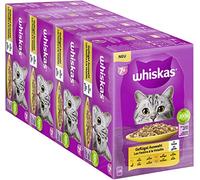 Whiskas 7+ Nourriture pour Chat au Choix en gelée, 12 x 85 g (4 Paquets) - Nourriture Humide de qualité supérieure à partir de 7 Ans en 48 sachets portions - pour la préservation de la vitalité