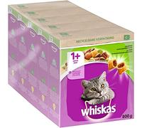 Whiskas Adult 1+ Croquettes Agneau 5x800g (5 Paquets) - Nourriture sèche pour Chat Adulte - Différents emballages de Produits Disponibles