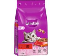 WHISKAS Adult 3,8 kg - aliment sec complet pour chats adultes, avec du bœuf délicieux