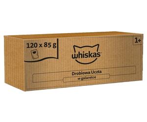WHISKAS Adult Poultry Feast 120x85 g nourriture humide complète pour chats adultes en gelée