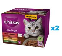 WHISKAS Adult Pure Delight Juicy Jellied Bites 48x85 g morceaux avec bœuf, poulet, agneau, volaille pour chats adultes