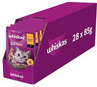 WHISKAS Adult sachet 28x85g nourriture humide pour chats adultes en sauce avec agneau et dinde