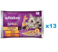 WHISKAS Adult sachet 52x85g Cream Variations nourriture humide pour chats en sauce avec : poulet et légumes, agneau et dinde