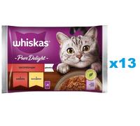 WHISKAS Adult sachet 52x85g Juicy Bites nourriture humide pour chats avec morceaux de bœuf, de poulet...