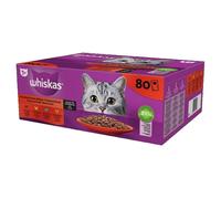 WHISKAS Adult sachet 160x85g Classic Meals nourriture complète humide pour chats adultes à base de bœuf, poulet, agneau et volaille.