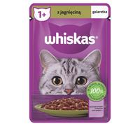 WHISKAS Adult sachet 85 g d'aliment complet humide pour chats adultes avec morceaux d'agneau en gelée