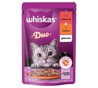 WHISKAS Adult sachet 85 g de nourriture humide pour chats en gelée avec du bœuf et de la volaille