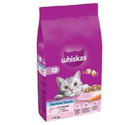 Whiskas Adulte 1+ - Croquettes pour chat adulte stérilisé - au Saumon - 6 Sacs de 1,75kg