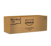 WHISKAS 1 An + Repas Pour Chat Adulte, Lot de 84 Sachets fraîcheur de 85 g, 4 Variétés en Gelée, Nourriture Humide Chat Complète et Équilibrée