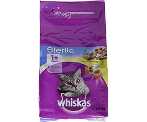 Whiskas Aliments pour chats adultes stérilisés au poulet (1,4 kg)