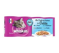 Whiskas Boîtes La Carte du Pêcheur en gelée pour Chat, 4 x 390g