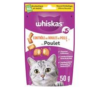 Whiskas Contrôle des Boules de Poils Friandises pour Chats 50g Lot de 6