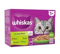 WHISKAS - Croquettes en Gelée aux 4 Saveurs Gourmandes, Texture Fondante pour Chats (1,02 kg) - Lot de 3 - Vendu par Lot