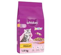 WHISKAS - Croquettes Junior pour Chatons, Nutrition Adaptée pour Une Croissance Saine (1.9Kg) - Lot de 3 - Vendu par Lot