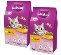 WHISKAS Croquettes pour chat 1+ avec poulet (2x7kg)