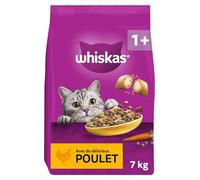 WHISKAS Croquettes Chat Adulte 1 An +, Sac de 7 kg, Au Poulet, Nourriture Chat Sèche Complète et Équilibrée, Croquettes chat