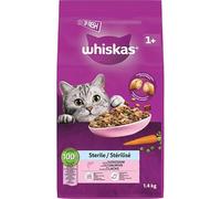 WHISKAS Croquettes pour Chat stérilisé au Saumon 1.4 kg
