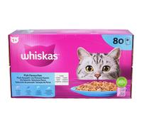 Whiskas Fish Favourites - Sélection de Poissons en Gelée Chat Adulte 1+ Aliment 80x85 g