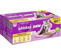 Whiskas Junior Nourriture humide pour chat - Volaille au choix - 40 sachets de 85 g (1 grand paquet) - Nourriture de qualité supérieure