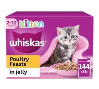 Whiskas Junior Poultry Selection in Jelly Lot de 4 sachets de 85 g de nourriture pour chaton 12 x 85 g