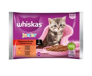 WHISKAS Junior Repas Classiques Poulet et Boeuf en sauce 4x85g