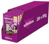 WHISKAS Junior sachet 28x85g nourriture humide pour chatons avec du poulet en gelée