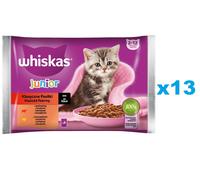 WHISKAS Junior sachet 52x85g Classic Meals nourriture humide pour chatons en sauce avec du bœuf et du poulet