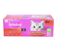 Whiskas Les Repas Classiques - Sélection de repas en sauce pour Chat Adulte 1+ Aliment 80x85 g