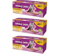 Whiskas Lot de 3 sachets de nourriture humide pour chats en croissance, Manger Repas pour Chat - 120 portions de 85 g