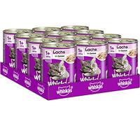 Whiskas Nourriture Humide pour Chat Adulte 1+ avec Saumon en gelée, 12 boîtes (12 x 400 g)