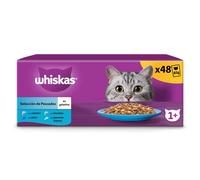 Whiskas Nourriture Humide pour Chats Adultes Sélection Poissons en Gelée (Multipack 4 x 12 x 85 g)