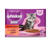 Whiskas Nourriture Humide pour Chats Junior Sélection Classique 4x85g