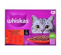 WHISKAS Adult sachet 12 x 85 g Classic Meals nourriture humide pour chats en morceaux en sauce avec bœuf, poulet, agneau, volaille