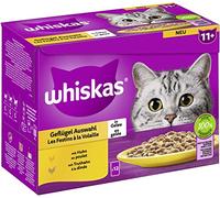 Whiskas Plus de 11 croquettes pour Chat au Choix en gelée, 12 x 85 g (1 Paquet) - Nourriture Humide de qualité supérieure à partir de 11 Ans en 12 sachets portions
