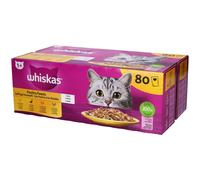 Whiskas Poultry Feasts - Sélection Volaille en Gelée pour Chat Adulte 1+ Aliment 80x85 g