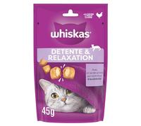 WHISKAS Relax Unwind Détente Relaxation - Friandises au Poulet Aliment complémentaire pour Chat Adulte - 8 Packs de 45g