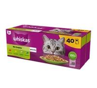 WHISKAS Sachets pour chats adultes Mélange aromatique 40 x 85 g - aliment humide pour chats