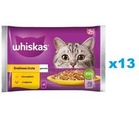 WHISKAS Senior sachet 52x85g Poultry Feast nourriture humide en gelée pour chats âgés avec : poulet, dinde